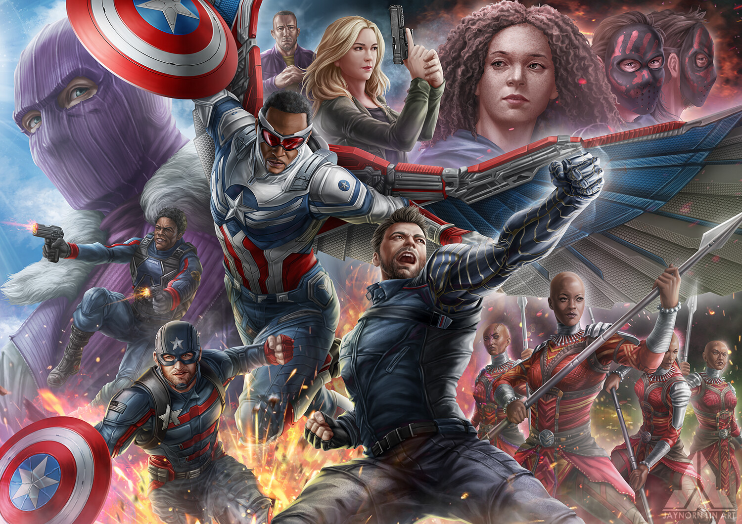 “The Falcon and The Winter Soldier” by Jaynorn Lin