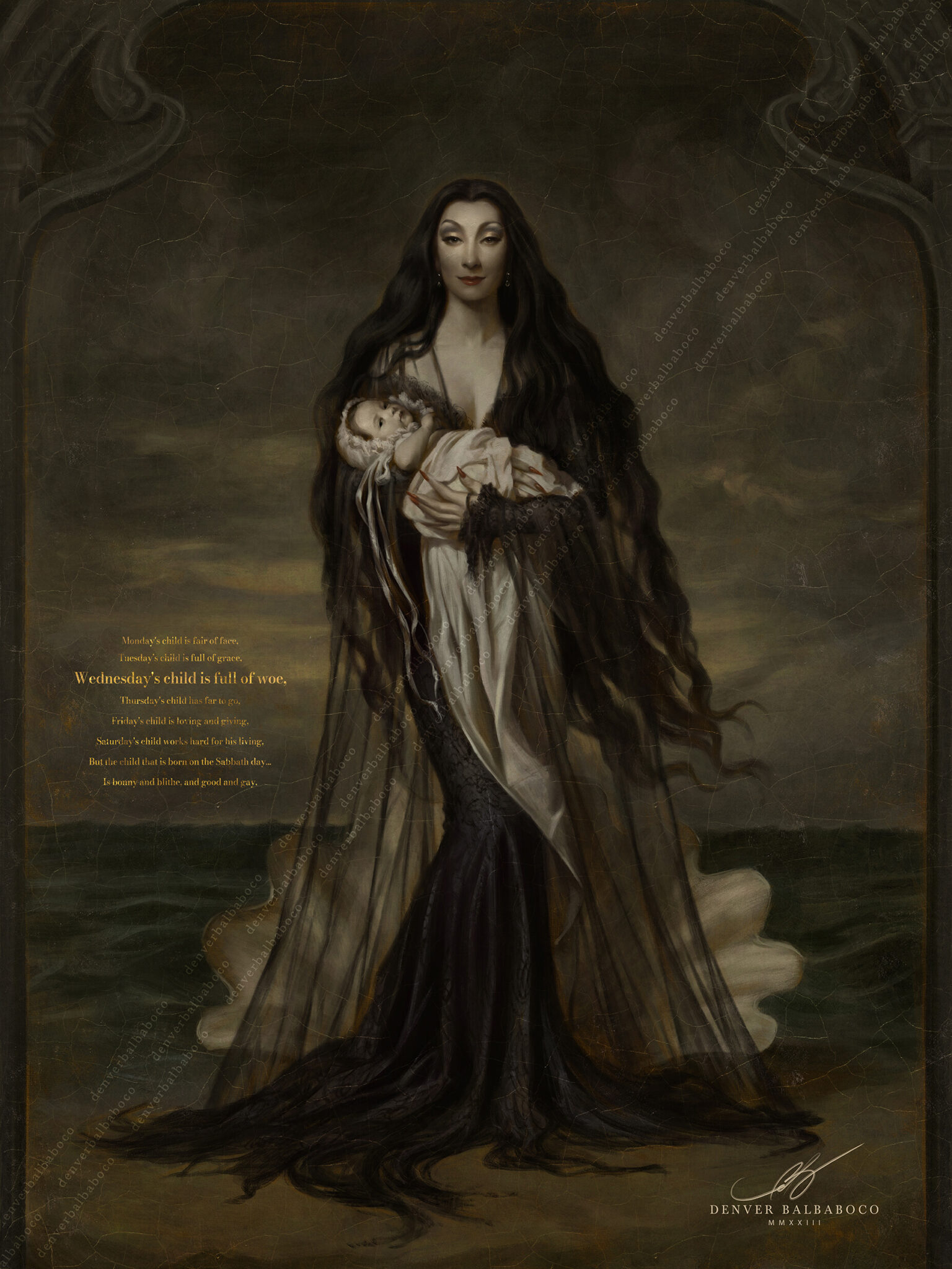 “The Birth of Wednesday Addams” by Denver Balbaboco