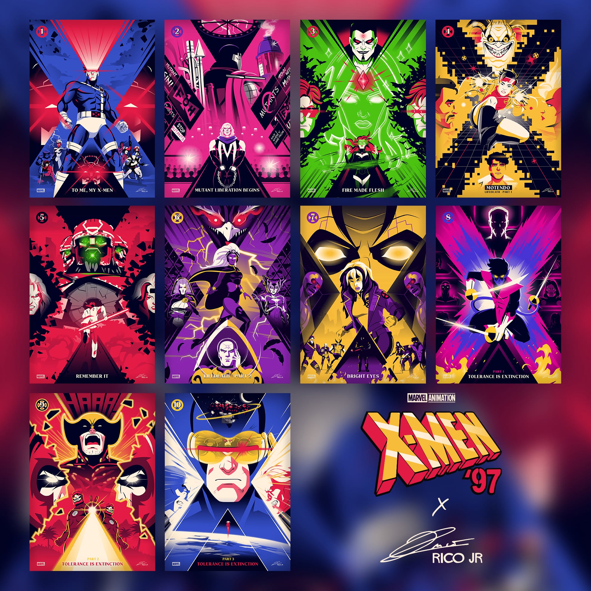 Rico Jr’s Marvelous X-Men ’97 Season 1 Tribute Art Poster Series